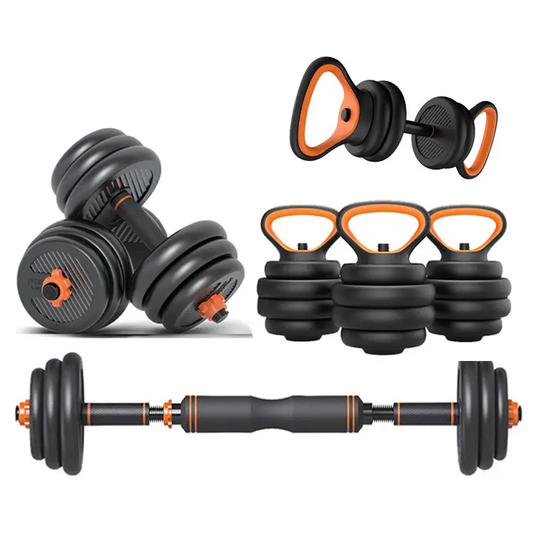 Free Weights Kettlebell Set With Connecting Rod 20 Kg Fitness Equipment Adjustable Cast Iron Barbell And Dumbbell Set