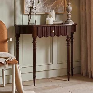 Mesa <span class=keywords><strong>Consola</strong></span> Decorativa de Estilo Nórdico Europeo de Madera Maciza Vintage de Lujo para <span class=keywords><strong>Recibidor</strong></span>, con Forma de Arco Semicircular, para Uso en Hoteles - Product Image 4