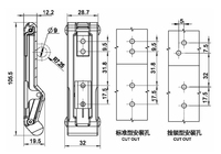 DK9041 Loquet de porte de conteneur, serrures à ressort réglables, loquet à levier avec poignée en caoutchouc et fixation en acier inoxydable