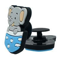 Breloques de chaussures en PVC souple, motifs animaux de dessin animé (Lion, Panda, Lapin, Éléphant), accessoires de décoration DIY pour sabots, petits animaux de poche