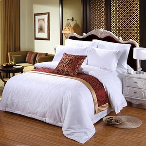Hotel 5 estrellas raya 4 Uds edredón de algodón egipcio tamaño king cama doble juego de sábanas planas juego de cama de edredón de punto de satén - Product Image 1