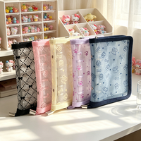 Classeur à fermeture éclair 5/6 anneaux en tissu dentelle décoratif / Classeur créatif à motif animal ou nœud en dentelle / Classeur de budget créatif à motif de dessin animé