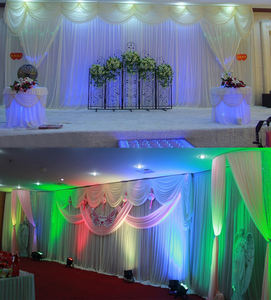 सुरुचिपूर्ण बकाइन Draping swags बर्फ रेशम सफेद शादी टांगना पृष्ठभूमि - Product Image 3