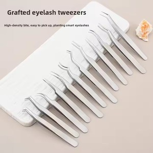 도매 고품질 고정밀 스테인리스 스틸 골드 클립 볼륨 족집게 두꺼운 7자형 클립 속눈썹 연장용 - Product Image 5