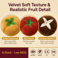 Pluche katoenen fruit- en groentevloerkussens, persimmon, paddenstoel, pompoen, fluweelzachte poef, ottomane, 4 stijlen, aanpasbare kleuren