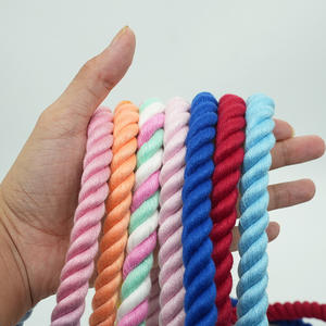 Grosir tali anjing lilit tiga untai 12mm, tali anjing dekorasi pita pola polos pelangi gradien modis klasik - Product Image 3