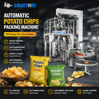 Machine d'emballage verticale automatique VFFS pour chips de pommes de terre, avec peseuse multi-têtes, pour aliments enrobés
