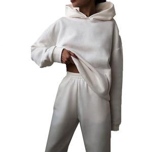 ชุดวอร์มลำลองสำหรับผู้หญิง แบบมีฮู้ดและกางเกงขายาว ระบายอากาศได้ดี  ชุดออกกำลังกายอุ่นๆ สำหรับฤดูใบไม้ร่วง - Product Image 6