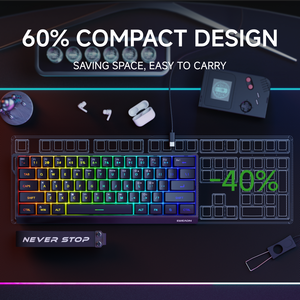 Teclado Inalámbrico EWEADN F61 de 61 Teclas PBT con Retroiluminación LED, Tres Modos (Bluetooth 5.0, 2.4G, USB), Portátil, Nuevo - Product Image 2