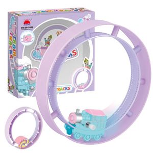 Juguete de tren de plástico con rieles rodantes, juguete creativo para niños de 2 a 4 años, juego unisex - Product Image 1