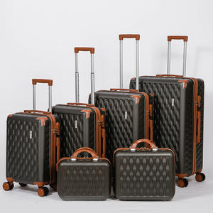 <span class=keywords><strong>Ensemble</strong></span> de 6 valises de style vintage grande capacité avec fermeture éclair et roulettes pivotantes à 360 degrés pour bagages à main - Product Image 4