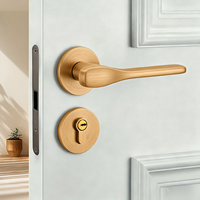 Ensemble de serrures mécaniques silencieuses pour porte intérieure en bois, style simple et rétro, poignée de porte en bois pour chambre à coucher et salle de bain