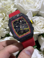 Montre automatique mécanique de luxe pour homme, ultra-fine, en fibre de carbone, avec cristal saphir, tourbillon, cadran ajouré, sportive, étanche