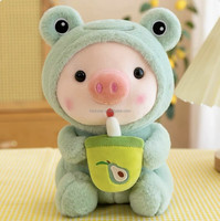 Lindo Peluche de Cerdo con Diseño de Té con Leche, Transformable en Conejo, Rana, Unicornio, Tigre, Juguete de Peluche Suave, Figura de Animal, Venta al por Mayor, Regalo para Niños