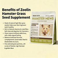Zoolin Kit de Remplissage de Graines d'Herbe de Blé 30g, Culture Rapide d'Herbe pour Chat, Nutrition Naturelle pour Hamster, Cochon d'Inde, Lapin, Petits Animaux