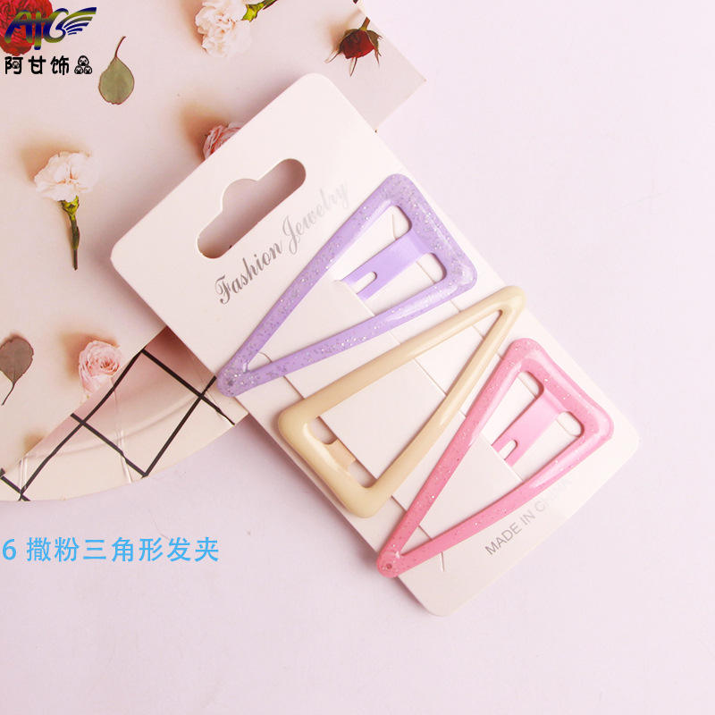 6 powder triangular hair clips