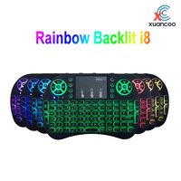 Control Remoto Inalámbrico I8 con Retroiluminación Colorida, Batería Recargable, Material ABS, Código Fijo, Marca OEM/ODM para TV Box