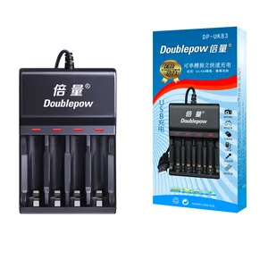 Doublepow Uk83 4-Khe Cắm USB Sạc Pin Di Động 1.2V AA AAA NiMH NiCd Điện DC Điện 5W Qi ABS Phổ UK83 Thiết Bị
