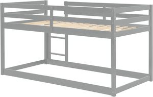 <span class=keywords><strong>Lit</strong></span> superposé moderne en pin massif à <span class=keywords><strong>hauteur</strong></span> réglable pour enfants, adolescents, garçons et filles, gris - Product Image 3
