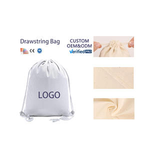 กระเป๋าเป้สะพายหลังผ้าใบคอตตอนขนาดใหญ่มีเชือกรูดกระเป๋าเป้สะพายหลังสำหรับกิจกรรมงานฝีมือ DIY - Product Image 1