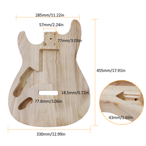 左手用未完成的枫木电吉他琴体出售 弦乐器零件及配件 - Product Image 5
