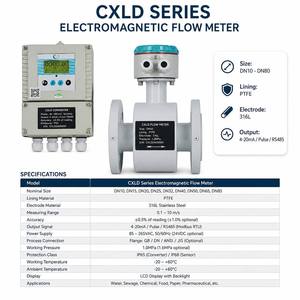 Débitmètre à sonde séparée CXLD DN10~DN80 avec revêtement PTFE, électrode 316L, RS485, précision 0,5 FS, pour applications industrielles, chimiques et aquatiques - Product Image 5