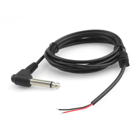 Kustom 3FT 6.35mm Mono Jack gitar kabel Patch kabel instrumen Male-Male untuk Mixer Amplifier Speaker HDTV