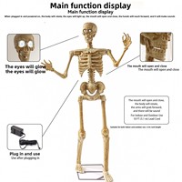 Squelette Danseur Électrique Mécanique de 1,6 m pour Halloween, Grande Taille, pour Décoration de Maison Hantée et Accessoires de Salle d'Évasion Transfrontalière