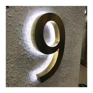 Nuevas placas de números de casa retroiluminadas, letreros metálicos con números de puerta para hoteles y casas. - Product Image 6