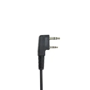 H77B-K radio bidireccional con micrófono y altavoz, 2,5mm, 3,5mm, conector para auriculares, compatible con Baofeng Kenwood Midland Motorola