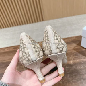 Zapatos de Tacón Alto con Diseño de Cielo Estrellado Brillante, Parte Superior de Malla, Patrón Clásico de Mimbre, Pedrería Brillante, Forro de Piel de Oveja para Mujer - Product Image 5