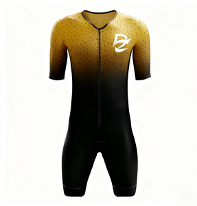 Maillot de cyclisme unisexe à demi-zip OEM en gros, combinaison de triathlon personnalisée à manches courtes pour le sport, la natation, le cyclisme et la course à pied - Product Image 1