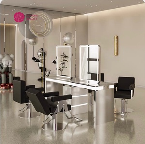Yicheng Beauty 2024 Well Design Estación de espejo de salón de espejo de un solo lado para peluquería Estación de maquillaje con LED con CE,ISO - Product Image 5