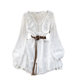 princess polly baby blue dress Lee BOHEMIAN DRESS - Day dress - bright white/white