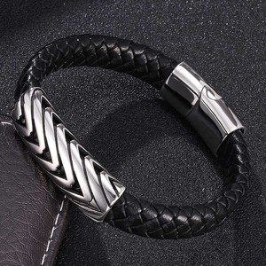 ILADI European-<strong>style</strong> <strong>Men's</strong> Stainless Steel Leather <strong>Bracelet</strong>. Fashionable Butterfly-shaped Design Suitable for Anniversary Gifts - Product Image 6