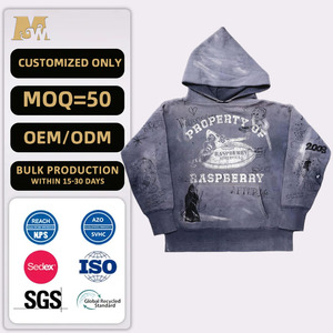 <span class=keywords><strong>Felpe</strong></span> con Cappuccio da Uomo Personalizzate Stile Retrò Lavato, Vestibilità Ampia, 100% Cotone, Stile Hip-Hop, Vendita all'Ingrosso - Product Image 1