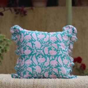 Funda de Cojín de Algodón con Estampado Bohemio, 24x24, para el Hogar y Hoteles, Funda de Almohada con Diseño Floral, Tamaño Personalizado, Regalo para Ella - Product Image 1