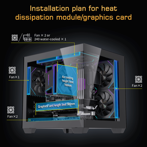 Lovingocool 2026 máy tính mới trường hợp 2 cái Acrylic PC giữa tháp trường hợp tháp kinh doanh văn phòng Chassis chơi game tủ mát máy tính để bàn - Product Image 3