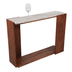 Consolle Moderna con Piano in Marmo, Tavolino Stretto per Ingresso e Soggiorno, Arredamento Elegante - Product Image 2