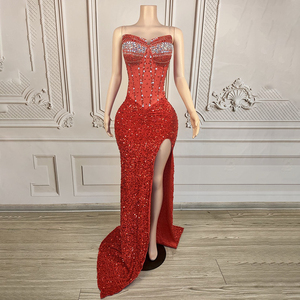 open lace back dress Dangerous Woman Red Sequin Mini Dress  Ella Lisqu