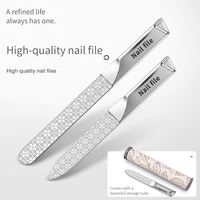 Lime à ongles zébrée en acier inoxydable double face, motif droit, grain 100/180, réutilisable, durable, outil de ponçage pour manucure