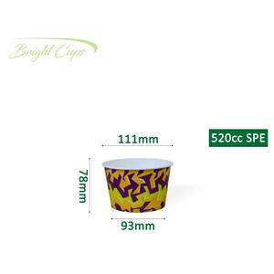 Precio barato al por mayor impreso 520cc Graffitrick solo PE tazón de papel ecológico desechable papel ensaladera filipino - Product Image 2