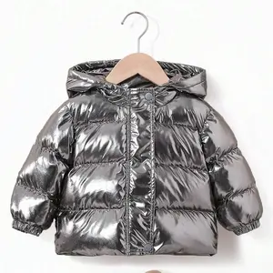 High Quality Down Jacket Fall Winter Warm Silver Padded Bubble Child Puffer Down Coats Short Kids Jackets Boys