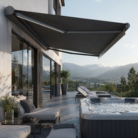 Auvent de terrasse motorisé de luxe pour l'extérieur, kit solaire à batterie rechargeable pour cour résidentielle