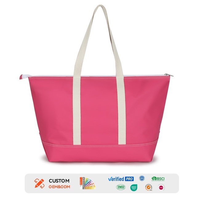 Waterproof PVC Fashion Tote Bag with Zipper Closure Square Shape Solid Color Shoulder Strap for Outdoor Use