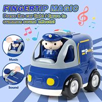 Jouets éducatifs interactifs à quatre voies avec lumière, son et musique pour les tout-petits, garçons, cadeaux d'anniversaire, radio, voiture de dessin animé RC