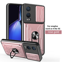 Coque de téléphone OnePlus Nord CE4 Lite 5G antichoc en TPU+PC étanche, esthétique technologique, avec support rotatif à 360 degrés, protection d'objectif et porte-cartes