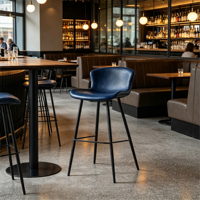 Tabouret de bar en fer européen pour hôtel, restaurant et bistrot, mobilier de café, designs personnalisés complets pour restaurant avec mobilier commercial