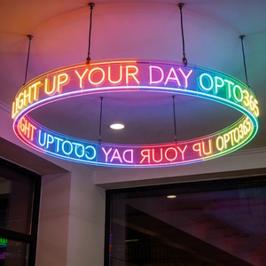 免费设计 12V 单色亚克力圆形 LED 霓虹灯天花板标志 RGB 圆形亚克力霓虹灯用于商店装饰 - Product Image 5