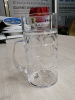 Verres à bière et mugs classiques en plastique de 500 ml/40 oz/4 pintes, vierges pour sublimation, transparents avec poignée, personnalisables, pour eau et bière, en gros